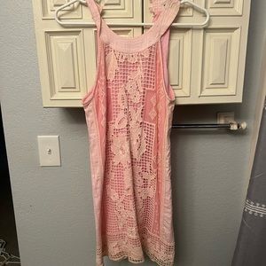 Pink embroidered dress